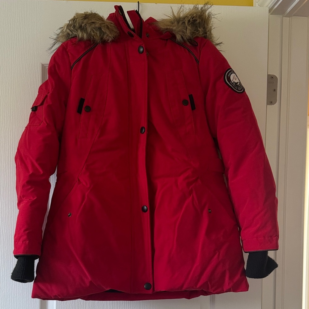 Alpine Red Ski Jacket with  Hood